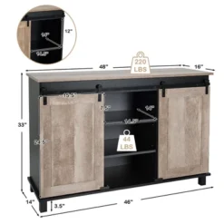 Costway Kitchen Buffet Storage Cabinet Sideboard W/ Sliding Barn Doors Adjustable Shelf 15 Costway Kitchen Buffet Storage Cabinet Sideboard W/ Sliding Barn Doors Adjustable Shelf -Baxton Studio Shop GUEST 4756d783 3fa5 421a 8933 2039aa465378