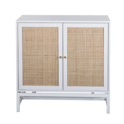 Set Of 2, Natural Rattan 2 Door Cabinets With 1 Adjustable Internal Shelf - ModernLuxe -Baxton Studio Shop GUEST 488de99d c9bb 4a87 afe3 2bd8c09fb23b