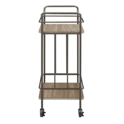 Wilkin Bronze Finish And Wood Straight Lines Bar Cart Bronze/Walnut - Inspire Q -Baxton Studio Shop GUEST 497307b1 e464 46b2 a438 6d3b2c98f3af