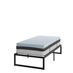 Flash Furniture 14 Inch Metal Platform Bed Frame With 12 Inch Pocket Spring Mattress In A Box And 3 Inch Cool Gel Memory Foam Topper -Baxton Studio Shop GUEST 49cbb704 0e2c 4a16 b748 364f32718983