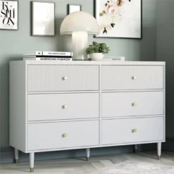 Elizabeth 6 Drawer Dresser Gray - CosmoLiving By Cosmopolitan