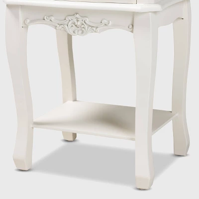 Amalie 2 Drawer Wood Nightstand White/Oak - Baxton Studio 6 Amalie 2 Drawer Wood Nightstand White/Oak - Baxton Studio - Image 6