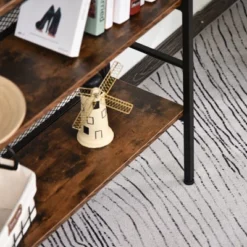 HomCom 3-Tier Industrial Style Storage Metal Wooden Shelf -Baxton Studio Shop GUEST 4a6fc153 5ec5 4ea5 933c 7bb3658a9a73