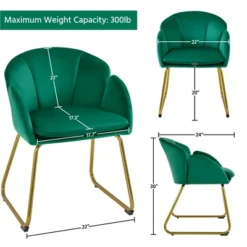 Yaheetech Velvet Armchair Accent Chair With Metal Legs For Living Room/Bedroom -Baxton Studio Shop GUEST 4a7003f7 b4e4 4f29 8d5c 76891b529f08