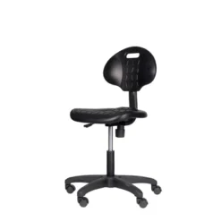 16"-21" Adjustable Height Polyurethane Task Office Chair Black- Hampden Furnishings