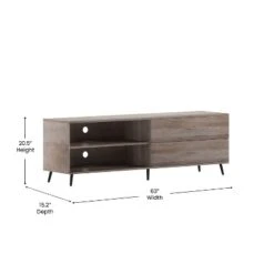 Merrick Lane Mid-Century Modern TV Stand With Adjustable Shelves And Two Drawers -Baxton Studio Shop GUEST 4bfa500b 689a 4dcd beef 5aba4a4d647c