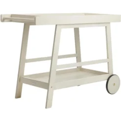Renzo Indoor/Outdoor Bar Cart - Distressed White - Safavieh -Baxton Studio Shop GUEST 4c0f3db9 ad47 4dab bc7e 66945b63ed9b