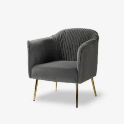 Velvet Barrel Chair With Goden Base Contemporary And Classic Velvet Accent Chair For Living Room | Karat Home -Baxton Studio Shop GUEST 4cada3e2 2d25 4271 bfbe 6f8147a08be2