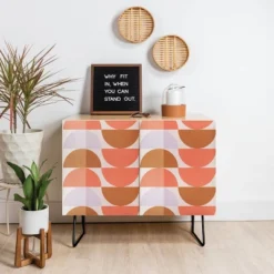 ThirtyOne Illustrations Plum And Tangerine Credenza - Deny Designs