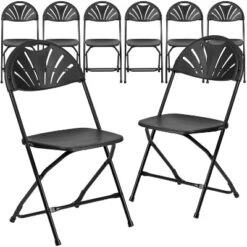 Emma And Oliver 8 Pack. 650 Lb. Capacity Plastic Fan Back Folding Chair -Baxton Studio Shop GUEST 4cfbdae5 9ed3 43e5 9243 567c0eff5127 1