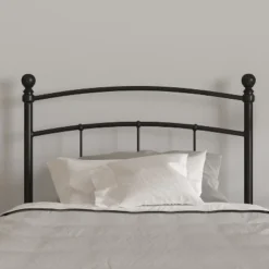Merrick Lane Metal Headboard Contemporary Arched Headboard With Adjustable Rail Slots
