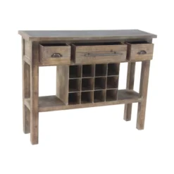 Farmhouse Wooden Wine Console With Drawers Brown - Olivia & May -Baxton Studio Shop GUEST 4d3bde9f c5f2 4ce9 96c2 ce906ea17a62