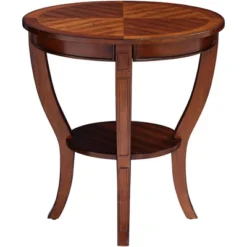 Elm Lane Farmhouse Rustic Cherry Wood Round Accent Side End Table 26" Wide Natural Curving Legs Living Room Home House Entryway 12 Elm Lane Farmhouse Rustic Cherry Wood Round Accent Side End Table 26" Wide Natural Curving Legs Living Room Home House Entryway -Baxton Studio Shop GUEST 4d4a3b83 10c3 4a84 bf8c 9403fddd4ac7