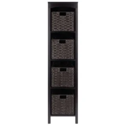 55.98" 5pc Terrace Storage Shelf With Baskets Espresso/Chocolate - Winsome