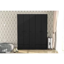 Denmark 5 Door 2 Drawer Wardrobe - Polifurniture -Baxton Studio Shop GUEST 4d7941a5 113e 48cf 8dff 4b8d3d9841f0