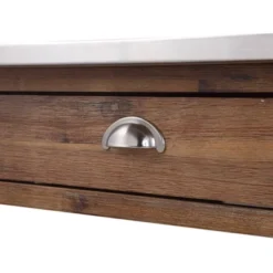 Sonoma Kitchen Cart With Stainless Steel Top Wire Brush Barnwood Brown - Boraam -Baxton Studio Shop GUEST 4d9d5022 ad31 4d2d 8d38 688f72882908