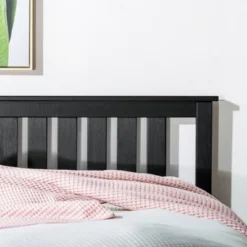 14" Marley Solid Wood Platform Bed With Paneled Headboard Black - Mellow -Baxton Studio Shop GUEST 4e3fae01 74a1 4852 b20f 0b3e81450dd9