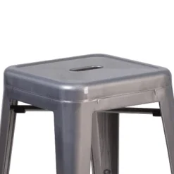 Merrick Lane 24" High Powder Coated Backless Metal Counter Stool With Clear Coat Finish And Plastic Floor Glides For Indoor Use -Baxton Studio Shop GUEST 4e8e6d67 4ec9 4fc7 8cd5 6473baf0cc66