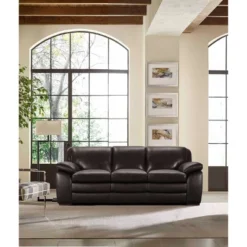 Foley Contemporary Sofa Genuine Leather Dark Brown - Armen Living -Baxton Studio Shop GUEST 4e9add0d 57c1 43b4 8dba 96b992bf868d