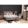 Queen Munich Platform Bed Set Weathered Oak - South Shore