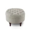 Jennifer Taylor Home Petra Tufted Oval Accent Bench, Taupe Polyester