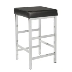 26" Chrome Backless Counter Height Barstool - OSP Home Furnishings -Baxton Studio Shop GUEST 4ec6b49a 3aa8 4ebb 973e 79c30676b456