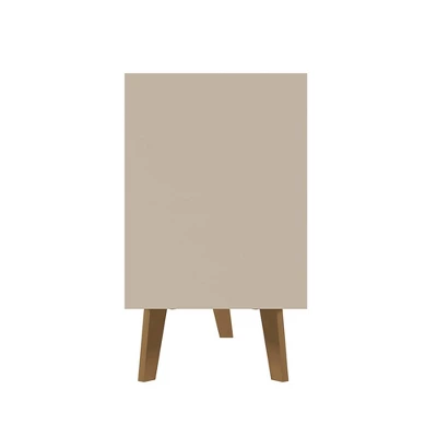 54" Wooden TV Stand For TVs Up To 54" With 1 Sliding Door And 3 Open Compartments Brown/Off White - The Urban Port 5 54" Wooden TV Stand For TVs Up To 54" With 1 Sliding Door And 3 Open Compartments Brown/Off White - The Urban Port - Image 5