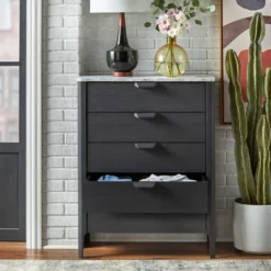 Keely 5 Drawer Chest Charcoal Gray - Buylateral