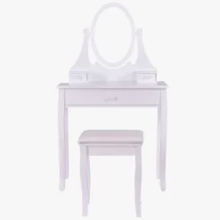 Tangkula Mirrored Dressing Table Wooden Vanity Makeup Unit W/ Cushioned Stool -Baxton Studio Shop GUEST 4f82e7bd 20f6 495d a3f9 abc525e712c8