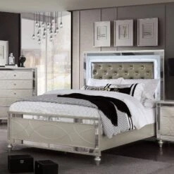 2pc Queen La Mesa Bedroom Set With Nightstand Silver - HOMES: Inside + Out -Baxton Studio Shop GUEST 4ff1a668 9fe5 4118 8dd1 8b44371533cf
