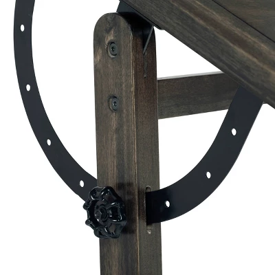 Vintage Solid Wood Drawing/Drafting Table With 36" Wide Adjustable Top Distressed Black - Studio Designs 7 Vintage Solid Wood Drawing/Drafting Table With 36" Wide Adjustable Top Distressed Black - Studio Designs - Image 7