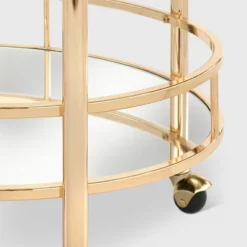 Devin Oval Metal Bar Cart Bright Gold - Lifestorey -Baxton Studio Shop GUEST 5152441b 36a4 4347 989a b90ebe5abd59