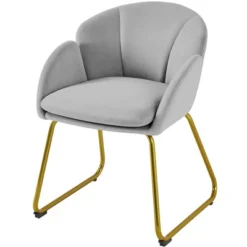 Yaheetech Velvet Armchair Accent Chair With Metal Legs For Living Room/Bedroom -Baxton Studio Shop GUEST 51c5ec5e de69 4ee5 9ac8 9010bd0d5e20