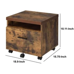 Wooden File Cabinet With Open Compartment And Drawer Brown/Black - Benzara -Baxton Studio Shop GUEST 5232b558 a93b 4934 b539 a9fece8e4589