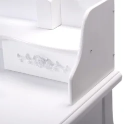 Tangkula Oval Mirror 4 Drawer Vanity Mirror Makeup Table W/ Cushioned Stool White -Baxton Studio Shop GUEST 52f3ee72 50c6 4fea b16d 7ecc20369215