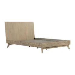 King Baly Acacia Platform Bed Sandblast Gray - Armen Living