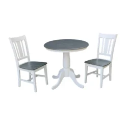 30" San Remo Round Top Pedestal Table With 2 Chairs Dining Sets - International Concepts 18 30" San Remo Round Top Pedestal Table With 2 Chairs Dining Sets - International Concepts -Baxton Studio Shop GUEST 5394d226 450a 4764 97df a9d5127195b0