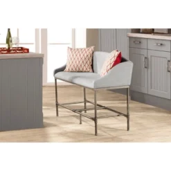 Dillon Counter Height Bench Metal Pewter Woven Fabric - Hillsdale Furniture 8 Dillon Counter Height Bench Metal Pewter Woven Fabric - Hillsdale Furniture -Baxton Studio Shop GUEST 544ab189 0a80 4d01 9783 ef160461655e