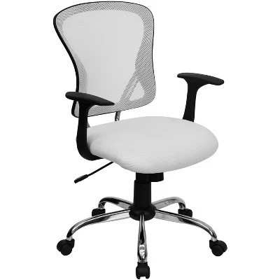 Emma And Oliver Mid-Back Mesh Swivel Task Office Chair With Chrome Base And Arms 12 Emma And Oliver Mid-Back Mesh Swivel Task Office Chair With Chrome Base And Arms - Image 12