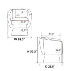 28"W Swivel Accent Sofa Chair, 360 Degree Leisure Club Chair-ModernLuxe -Baxton Studio Shop GUEST 553138e6 2e1d 4ce3 8811 29d96c64e5d5