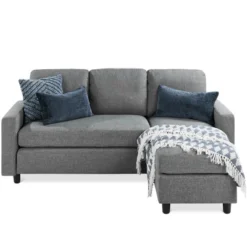 Best Choice Products Upholstered Sectional Sofa Couch W/ Chaise Lounge, 3-Seat Design, Ottoman Bench -Baxton Studio Shop GUEST 556d13d4 769b 41cb bd14 b4f71102759f