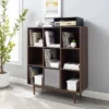 49.5" Liam 9 Cube Record Storage Bookcase With Speaker Walnut - Crosley