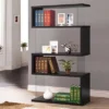 63" Emelle 4 Shelf Zig Zag Bookcase With Glass Panels - Coaster