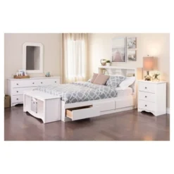 Monterey 3 Drawer Nightstand - White - Prepac -Baxton Studio Shop GUEST 55f376cd 8844 4633 b108 ad053eeea8c3