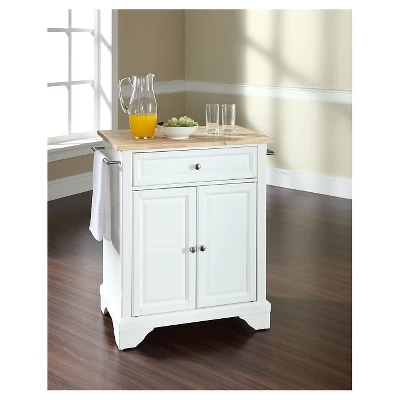 LaFayette Natural Wood Top Portable Kitchen Island - White - Crosley 2 LaFayette Natural Wood Top Portable Kitchen Island - White - Crosley - Image 2