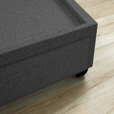 Monica Linen Upholstered Platform Bed With Storage Drawers - Eco Dream 4 Monica Linen Upholstered Platform Bed With Storage Drawers - Eco Dream - Image 4