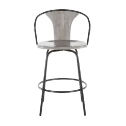 25" Waco Industrial Counter Height Barstool Black/Gray - LumiSource 10 25" Waco Industrial Counter Height Barstool Black/Gray - LumiSource -Baxton Studio Shop GUEST 56aa9b9d aade 4c1d 88d2 49b730d3ac48