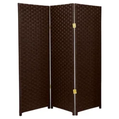 4 Ft. Tall Woven Fiber Room Divider (3 Panels) - Oriental Furniture -Baxton Studio Shop GUEST 576f63cb e8e6 49a5 8365 a84d76788eb9
