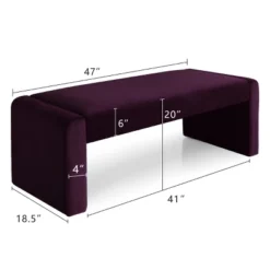 Kaia 47" Velvet Waterfall Upholstered Bench-The Pop Maison -Baxton Studio Shop GUEST 5846bf43 0229 4f5f b8fb 6bf9a13354c9