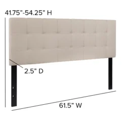 Flash Furniture Bedford Tufted Upholstered Queen Size Headboard In Beige Fabric -Baxton Studio Shop GUEST 5874d876 60f8 421f bb99 780e6328a1a7